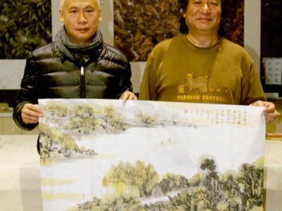 著名书画家郭子昂先生为公司精心题词作画
